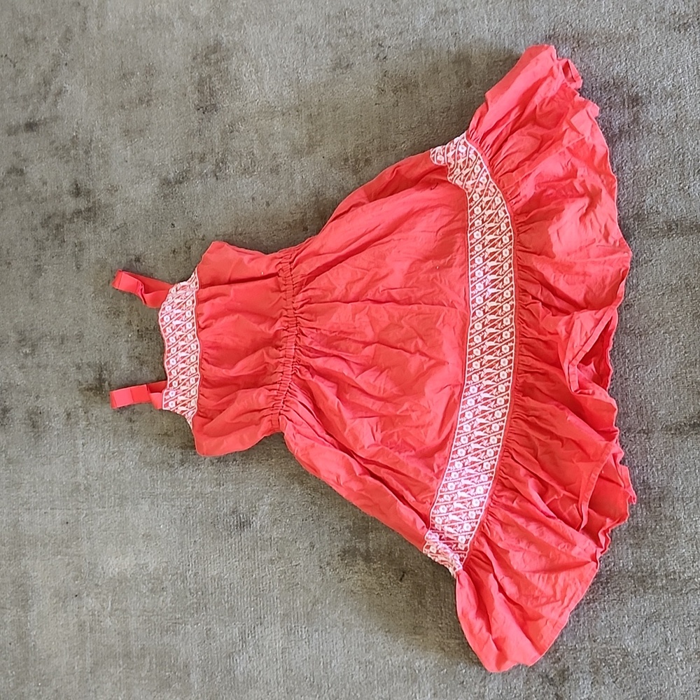 Janie and Jack girls dress size 10 color orangish red